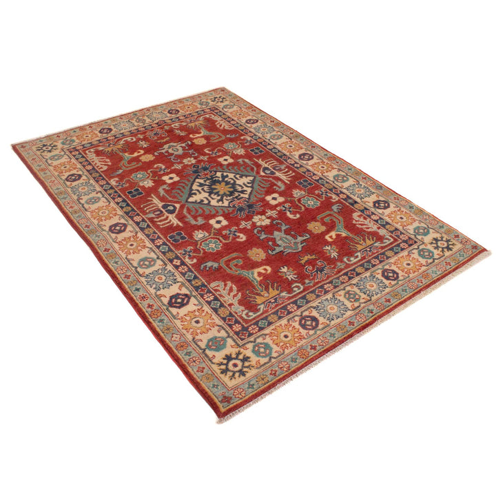 Hand knotted Kazak Carpet 4' 1" x 6' 0" - No. AL80186