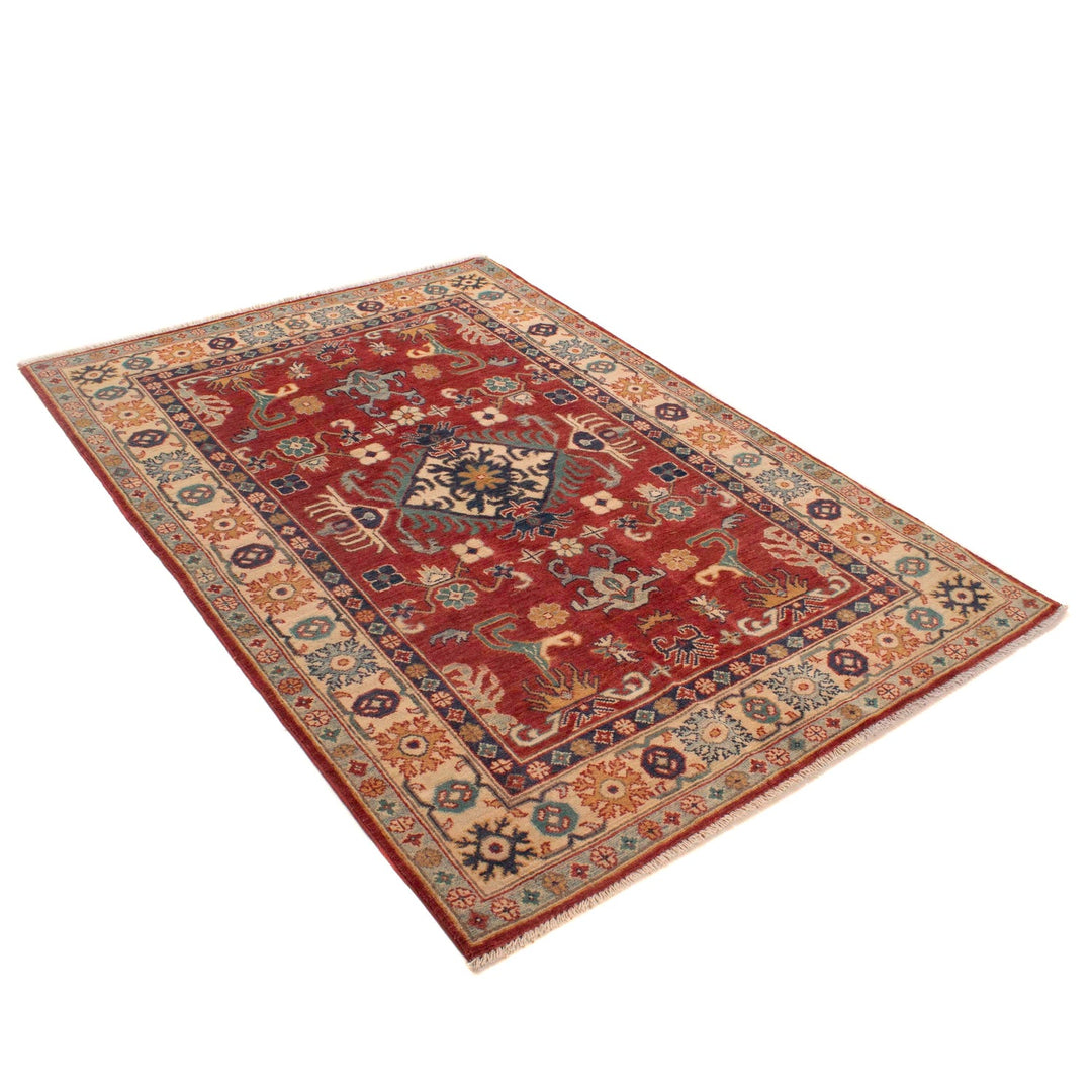 Hand knotted Kazak Carpet 4' 1" x 6' 0" - No. AL80186