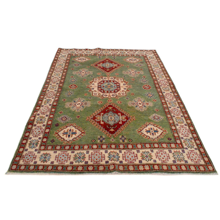 Green Color Kazak Rug 4' 11" x 6' 7" - No. AL72192