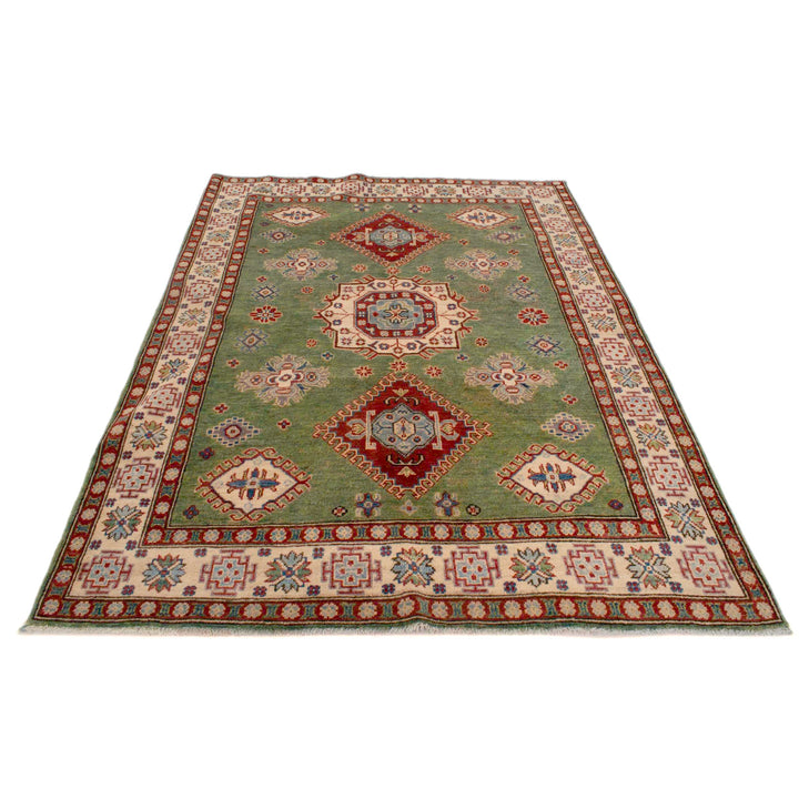 Green Color Kazak Rug 4' 11" x 6' 7" - No. AL27754