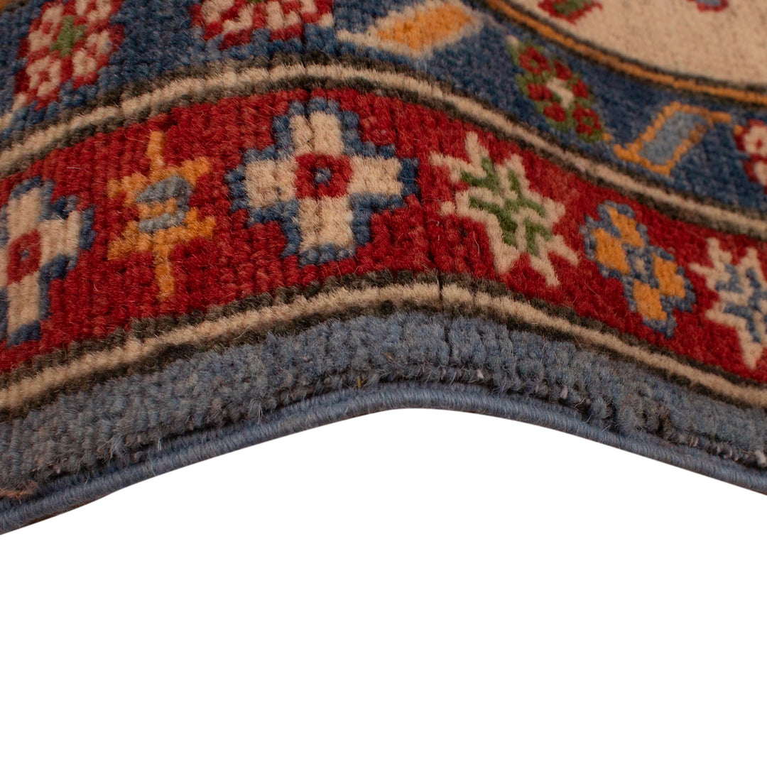 Blue Afghan Kazak Rug 5' 7" x 8' 5" Hand-Knotted texture