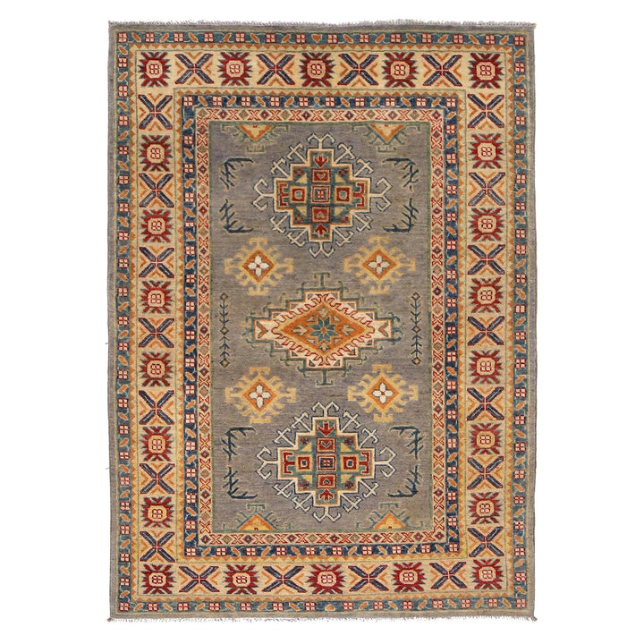 Hand Knotted Kazak Oriental Rug 4' 2" x 5' 11" - No. AL14492