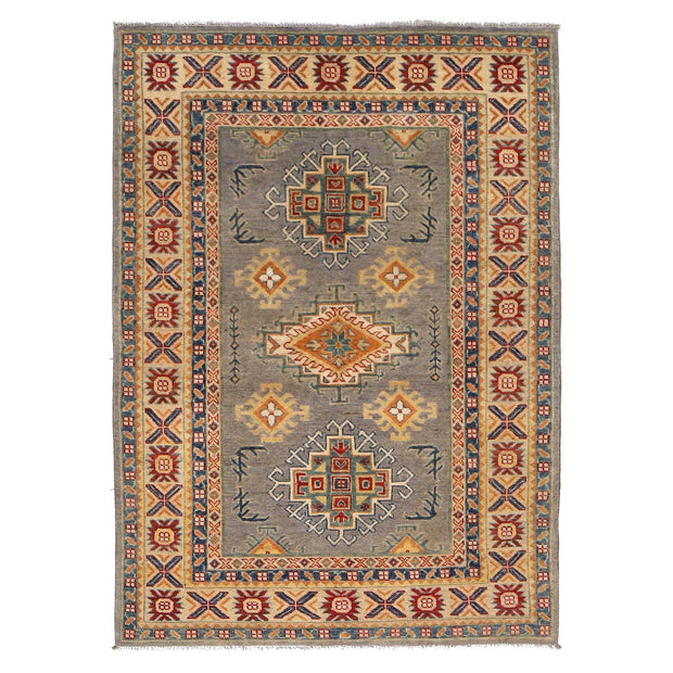 Hand Knotted Kazak Oriental Rug 4' 2" x 5' 11" - No. AL14492