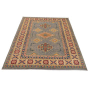 Hand Knotted Kazak Oriental Rug 4' 2" x 5' 11" - No. AL14492