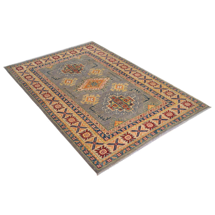 Hand Knotted Kazak Oriental Rug 4' 2" x 5' 11" - No. AL14492