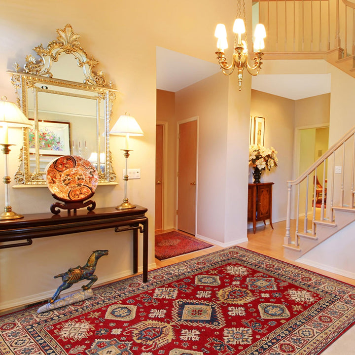 Hand knotted Kazak Carpet 5' 7" x 7' 7" - No. AL81424