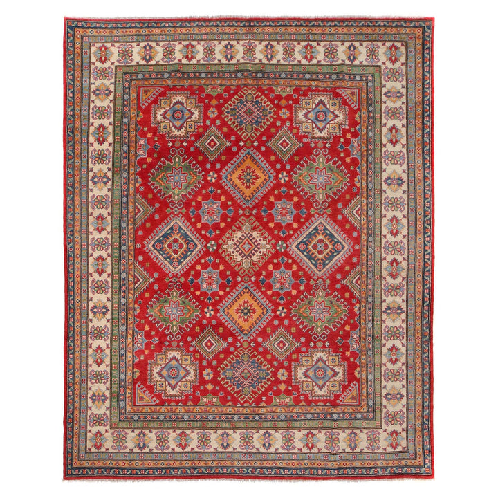Handmade Kazak Area Rug 8' 1" x 9' 11" - No. AL28614
