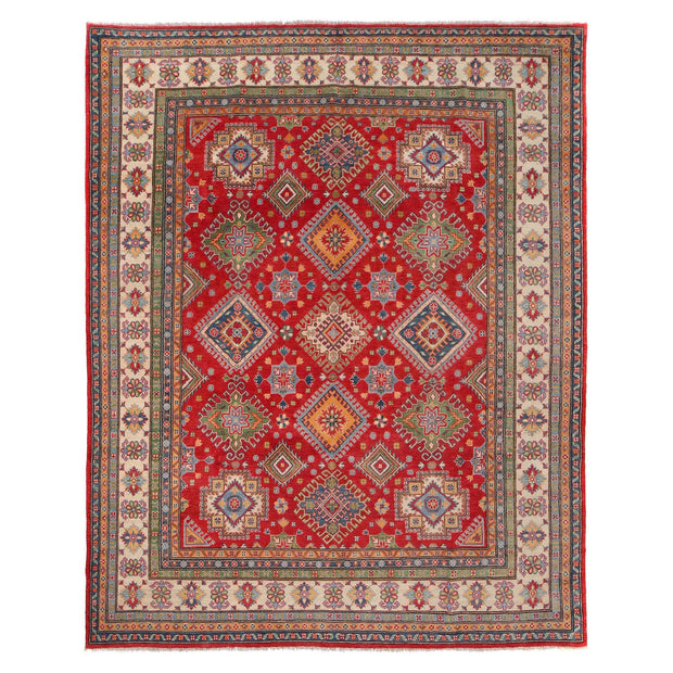Handmade Kazak Area Rug 8' 1" x 9' 11" - No. AL28614