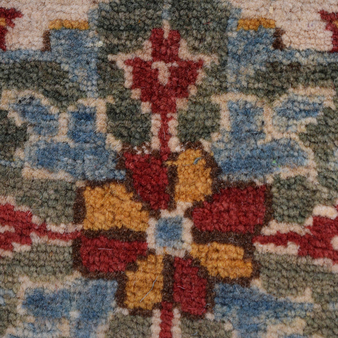 Blue Afghan Kazak Rug 6' 7" x 9' 3" Hand-Knotted | No. AL47435