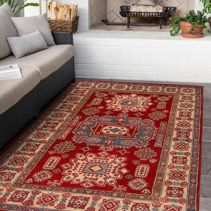 Red Kazak Rug 3' 10" x 5' 4" - No. AL40007