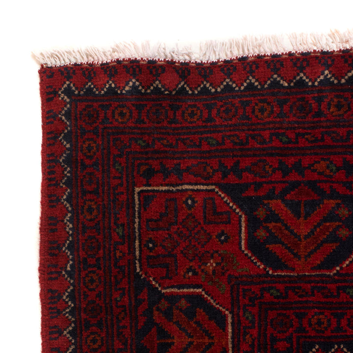 Red Afghan Khal Mohammadi Rug 6'4" x 9'9" Hand-Knotted pattern