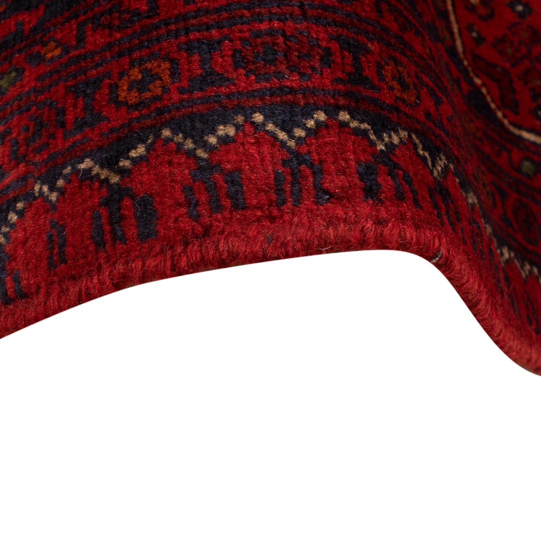 Red Afghan Khal Mohammadi Rug 6'4" x 9'9" Hand-Knotted texture