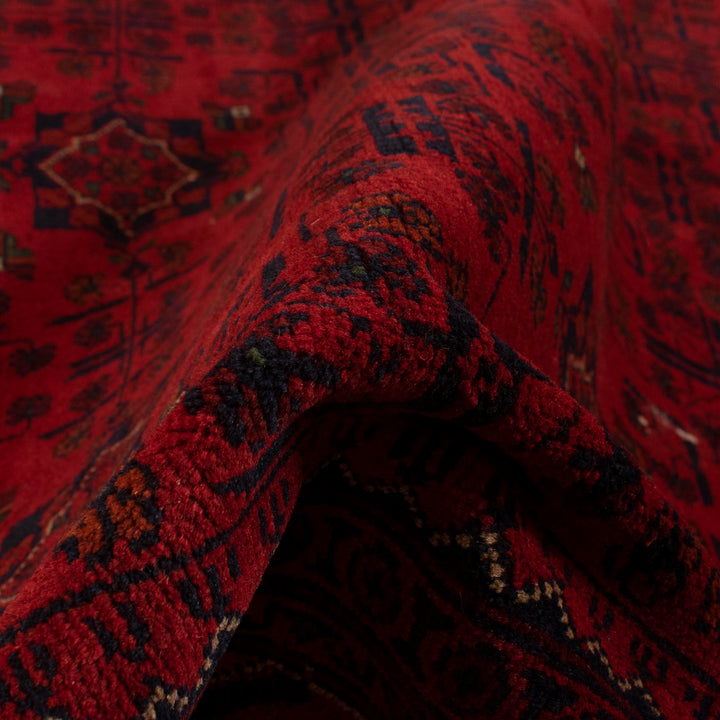 Red Afghan Khal Mohammadi Rug 6'4" x 9'9" Hand-Knotted reverse