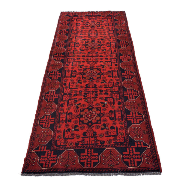 Red Color Afghan Area Runner Rug 2' 8" x 6' 0" - No. AL93429