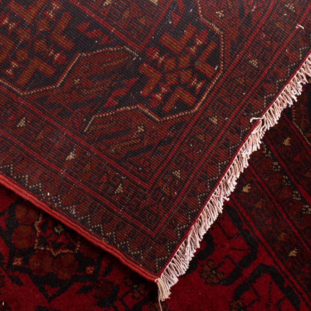 Red Afghan Khal Mohammadi Rug 5'9" x 7'3" Hand-Knotted field
