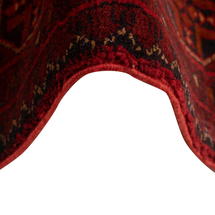 Red Afghan Khal Mohammadi Rug 5'9" x 7'3" Hand-Knotted texture