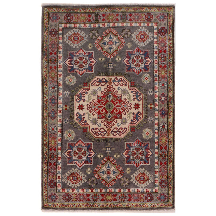 Hand Knotted Kazak Oriental Rug 3' 11" x 4' 0" - No. AL82212