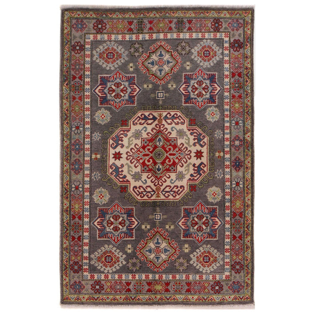 Hand Knotted Kazak Oriental Rug 3' 11" x 4' 0" - No. AL82212