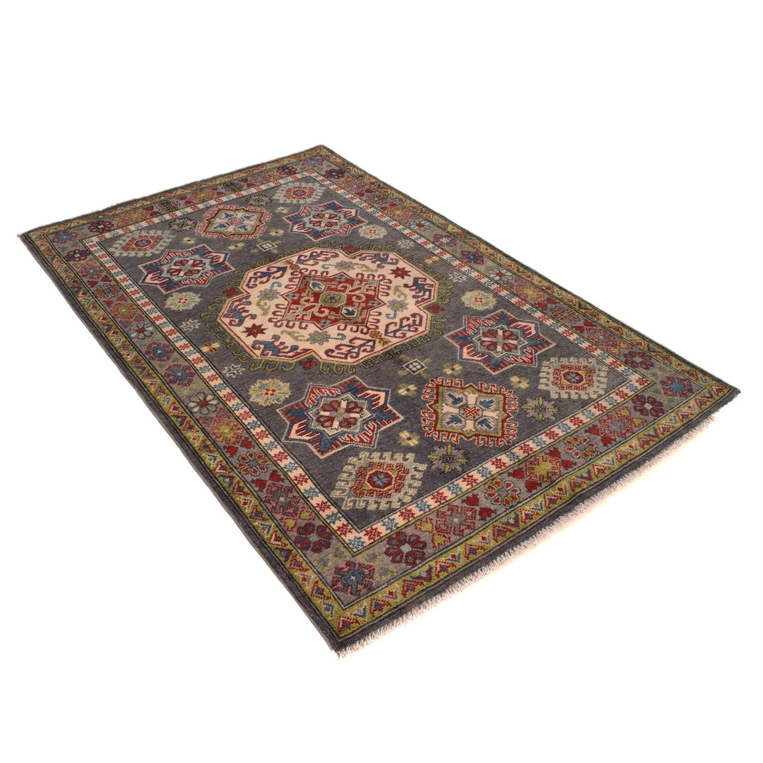Hand Knotted Kazak Oriental Rug 3' 11" x 4' 0" - No. AL82212