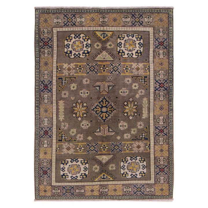 Handmade Kazak Area Rug 4' 0" x 5' 7" - No. AL43555