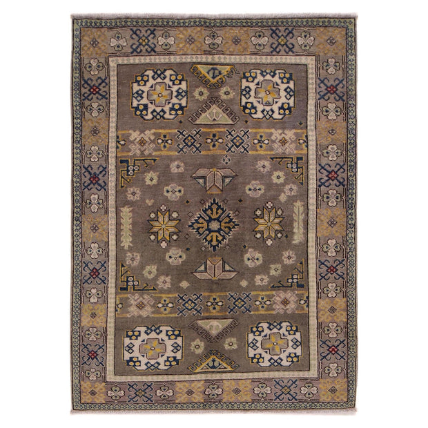 Handmade Kazak Area Rug 4' 0" x 5' 7" - No. AL43555