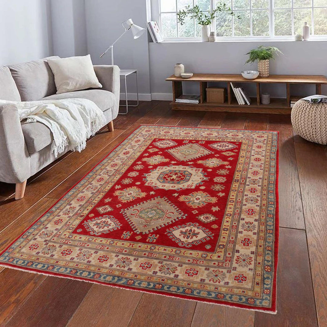 Red Color Kazak Rug 4' 11" x 6' 10" - No. AL27766