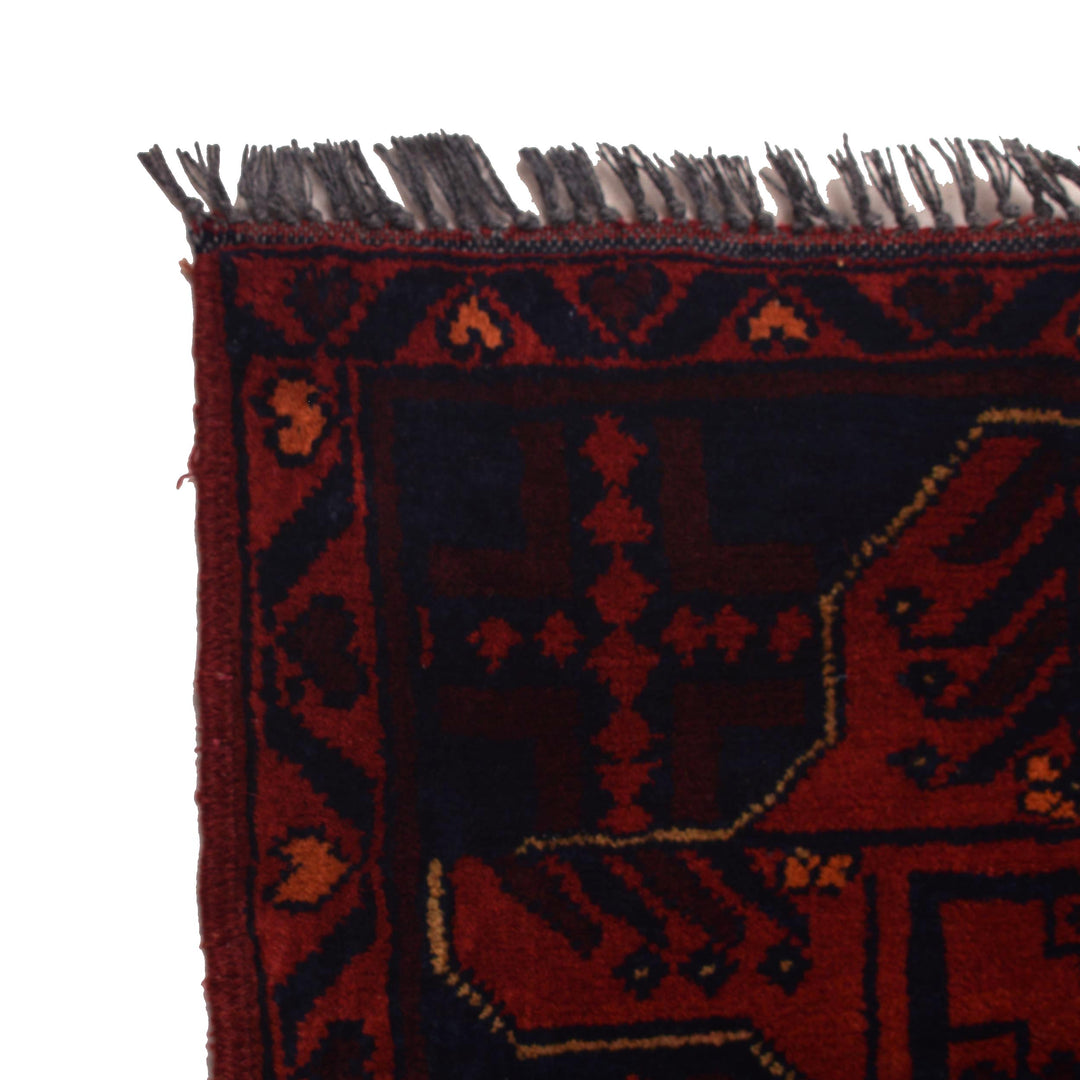 Red Color Khal Mohammadi Runner Rug 2' 1" x 9' 5" - No. AL61995