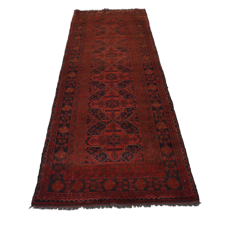 Red Color Afghan Area Runner Rug 2' 7" x 9' 5" - No. AL48170