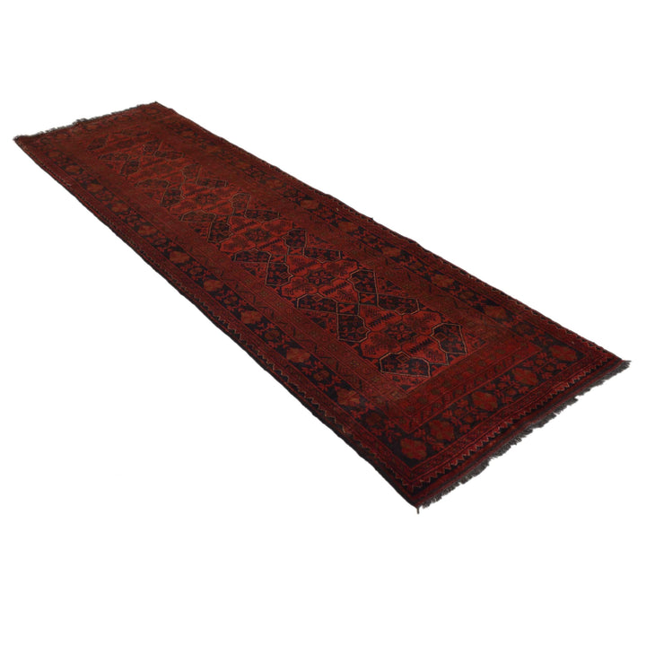 Red Color Afghan Area Runner Rug 2' 7" x 9' 5" - No. AL48170