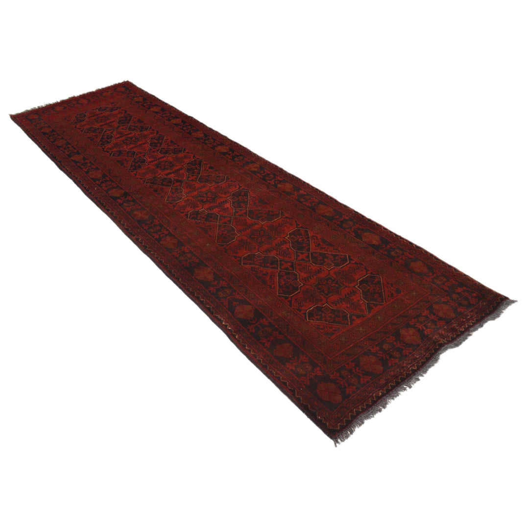 Red Color Afghan Area Runner Rug 2' 7" x 9' 5" - No. AL48170