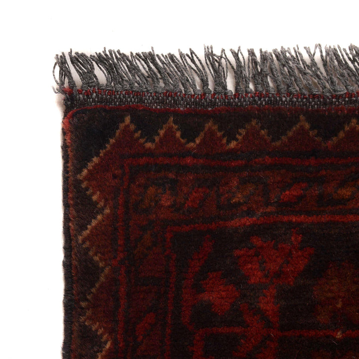 Red Color Afghan Area Runner Rug 2' 7" x 9' 5" - No. AL48170