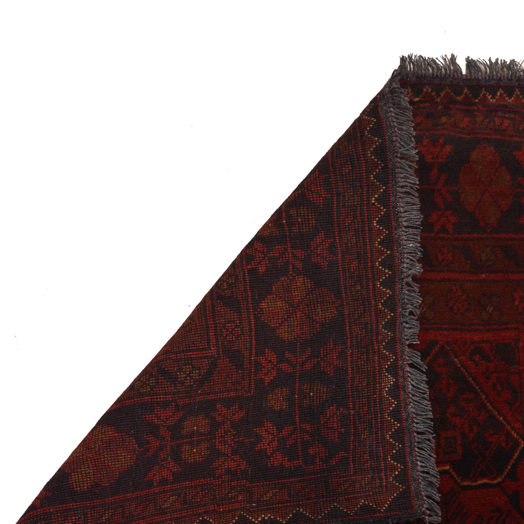Red Color Afghan Area Runner Rug 2' 7" x 9' 5" - No. AL48170
