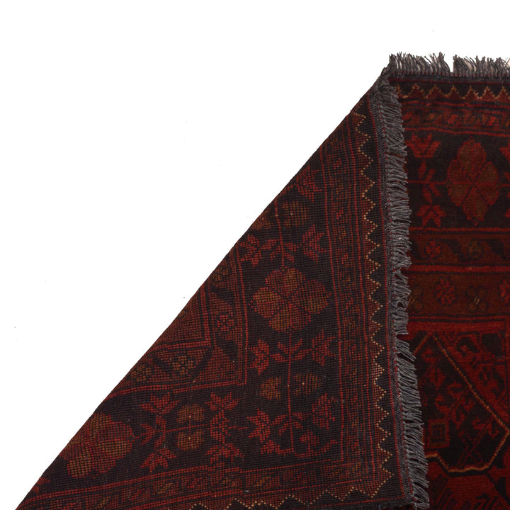 Red Color Afghan Area Runner Rug 2' 7" x 9' 5" - No. AL48170