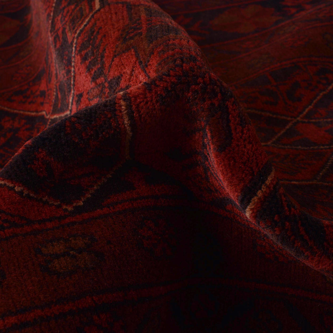 Red Color Afghan Area Runner Rug 2' 7" x 9' 5" - No. AL48170