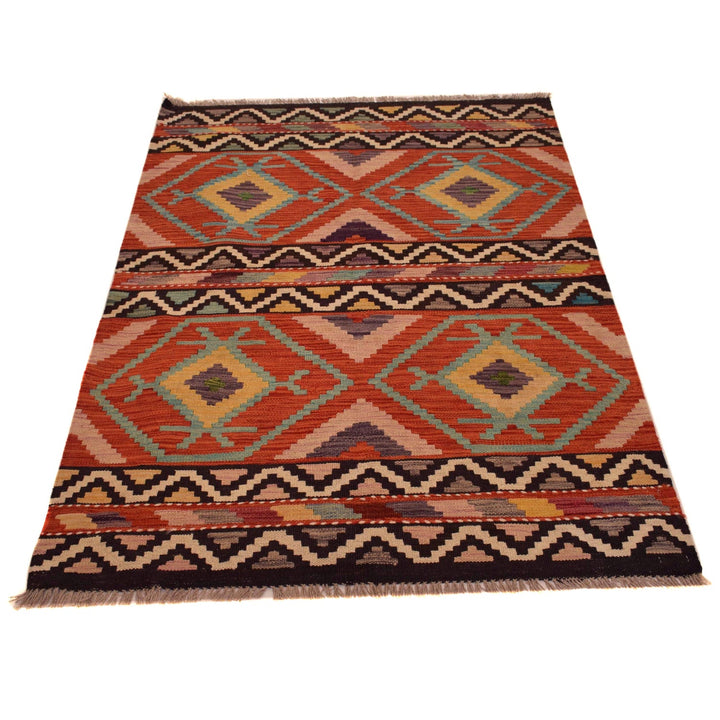 Handmade Afghan Vegetable Kilim 3' 5" x 5' 3" - No. AL12484