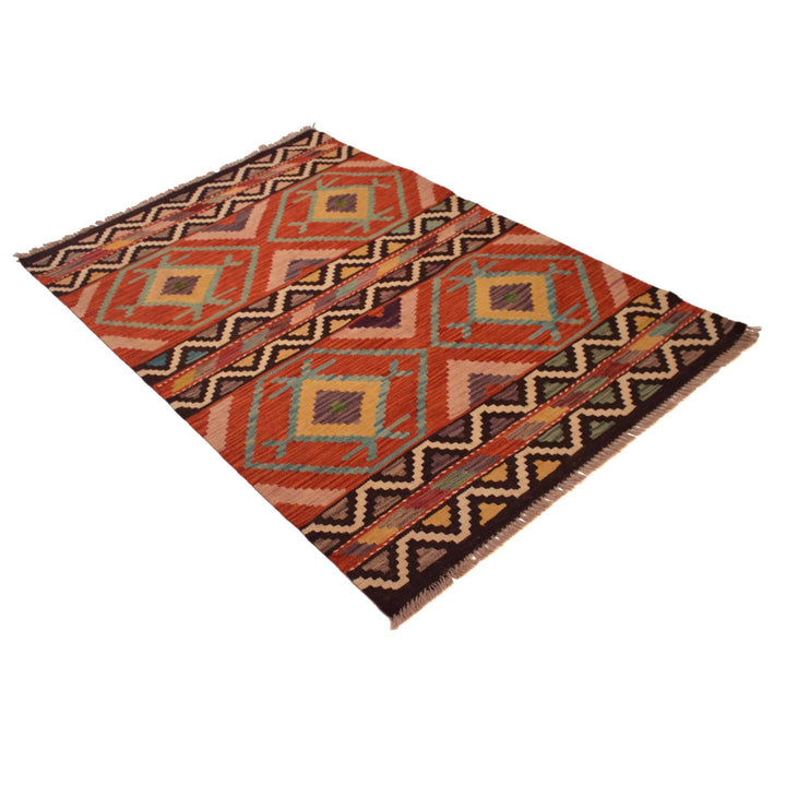 Handmade Afghan Vegetable Kilim 3' 5" x 5' 3" - No. AL12484