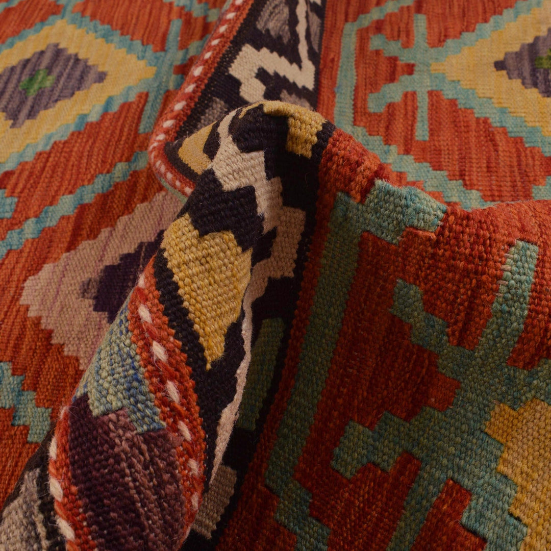 Handmade Afghan Vegetable Kilim 3' 5" x 5' 3" - No. AL12484