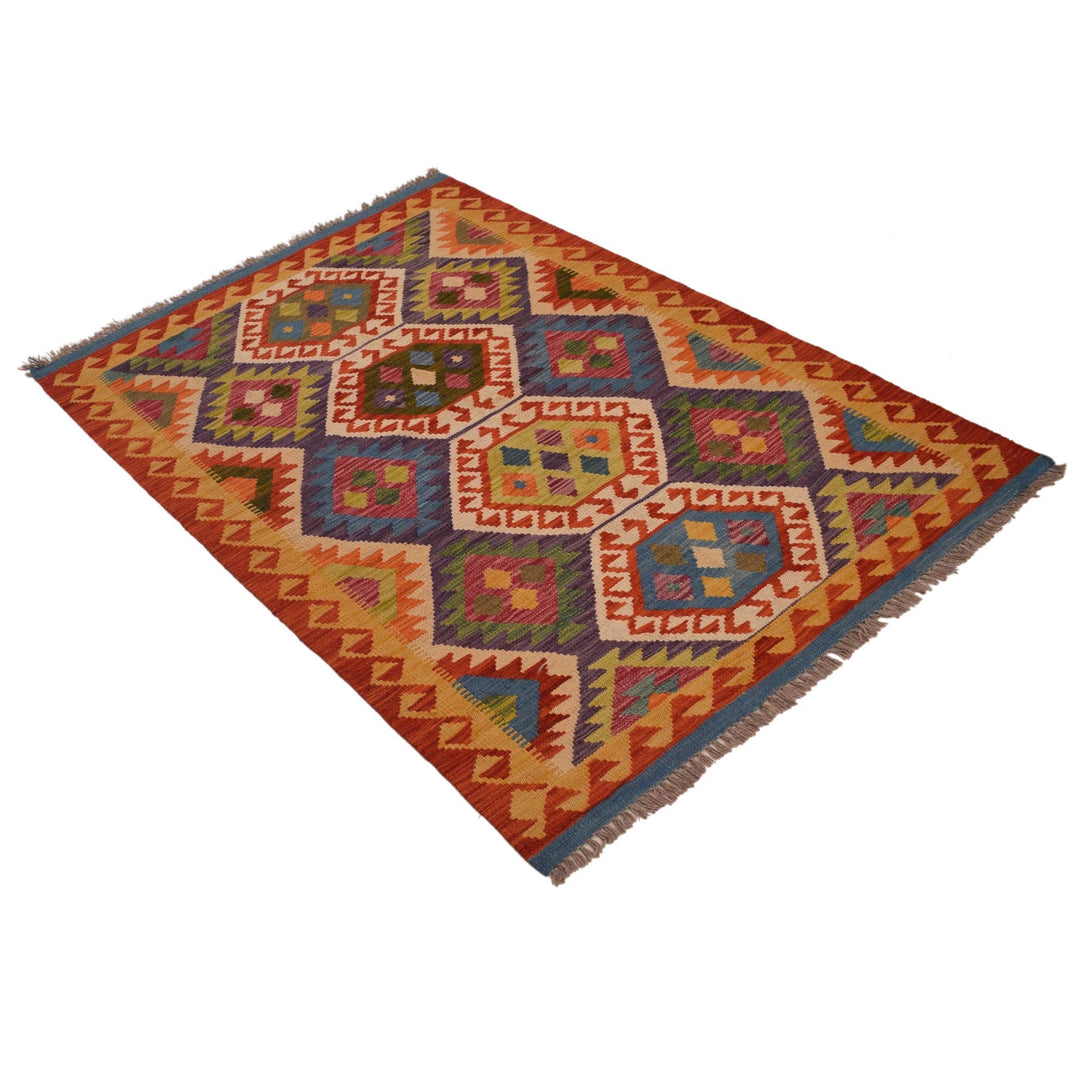 Handmade Afghan Vegetable Kilim 3' 3" x 5' 0" - No. AL64822