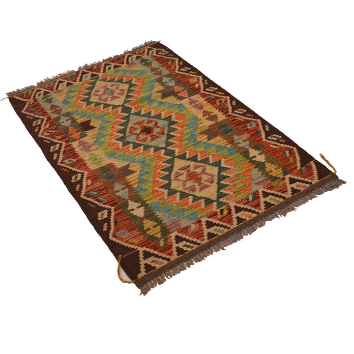 Afghan Vegetable Kilim Rug 2' 7" x 4' 0" Flat-Weave view
