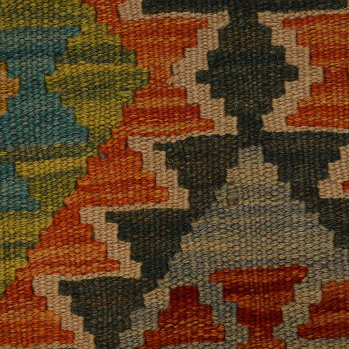 Afghan Vegetable Kilim Rug 2' 7" x 4' 0" Flat-Weave border