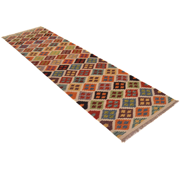 Hand Woven Wool Kelim Runner 2' 7" x 10' 3" - No. AL81171
