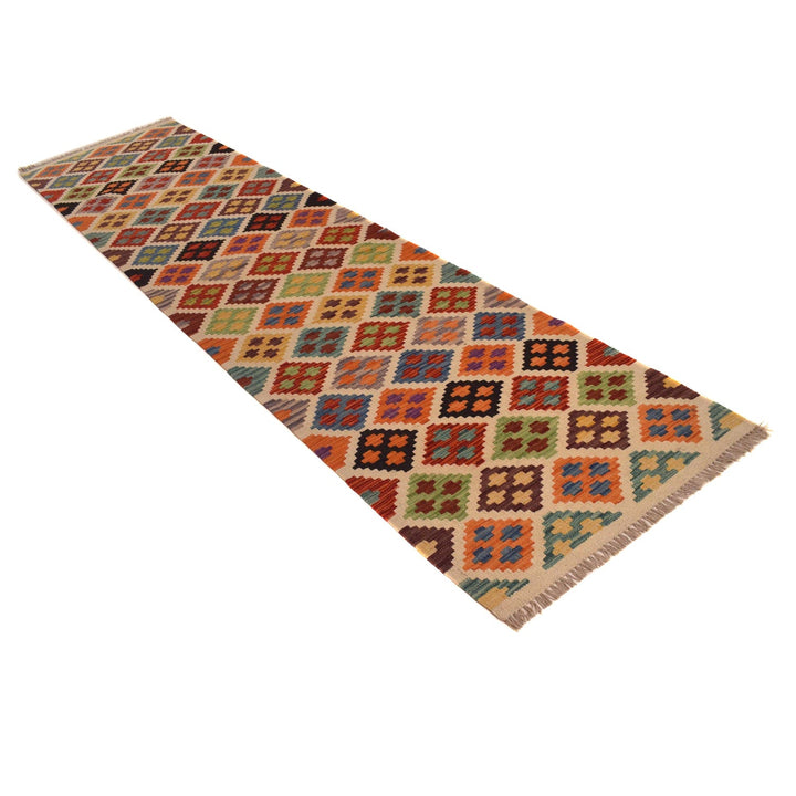 Hand Woven Wool Kelim Runner 2' 7" x 10' 3" - No. AL81171