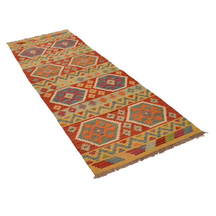 Hand Knotted Afghan Style Kilim Runner 2' 8" x 8' 1" - No. AL27861