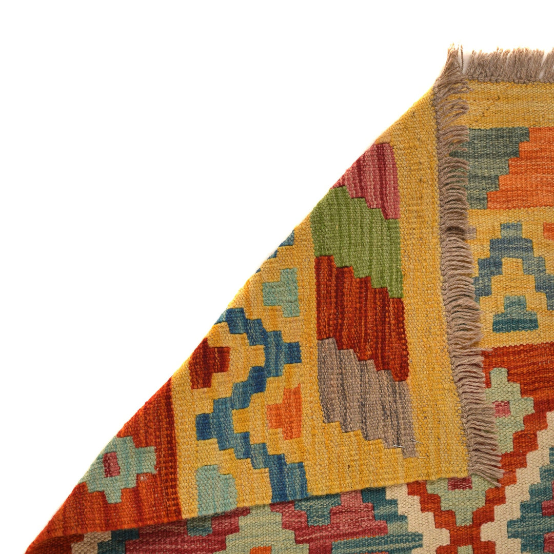 Hand Knotted Afghan Style Kilim Runner 2' 8" x 8' 1" - No. AL27861