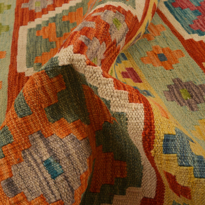 Hand Knotted Afghan Style Kilim Runner 2' 8" x 8' 1" - No. AL27861