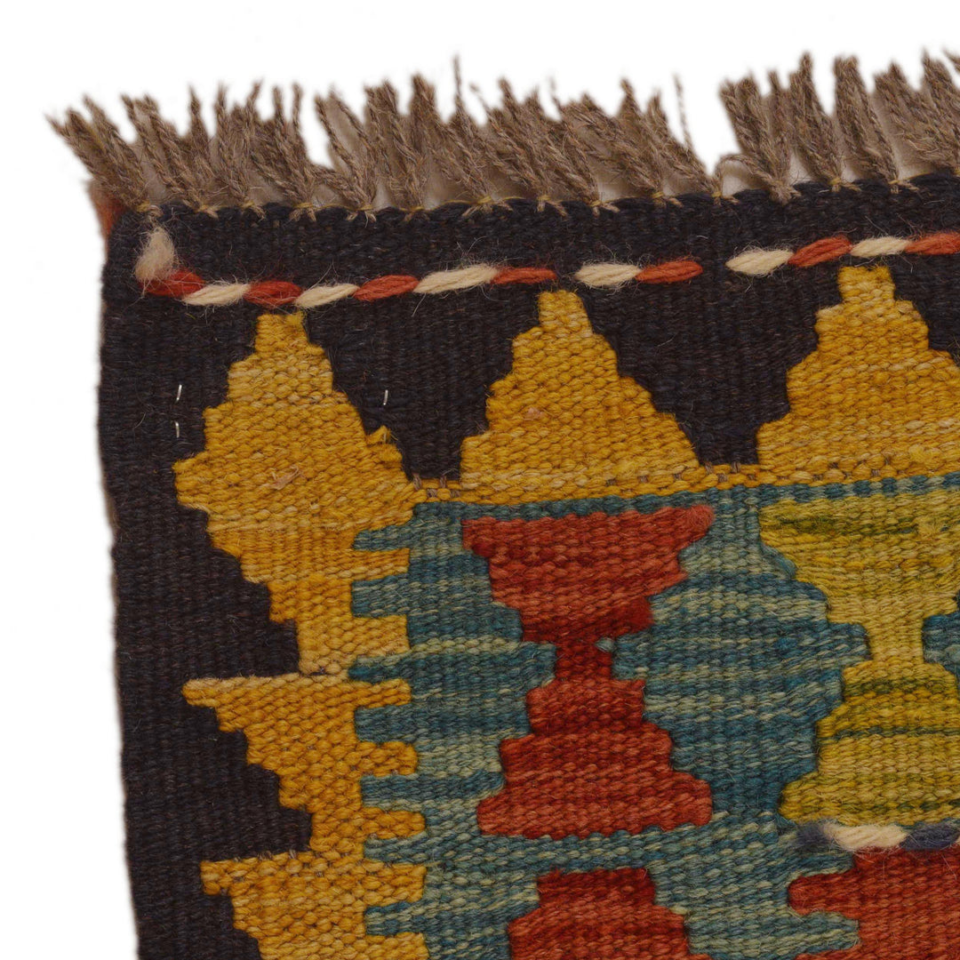 Afghan Vegetable Kilim Rug 2' 5"x 6' 7" Flat-Weave pattern