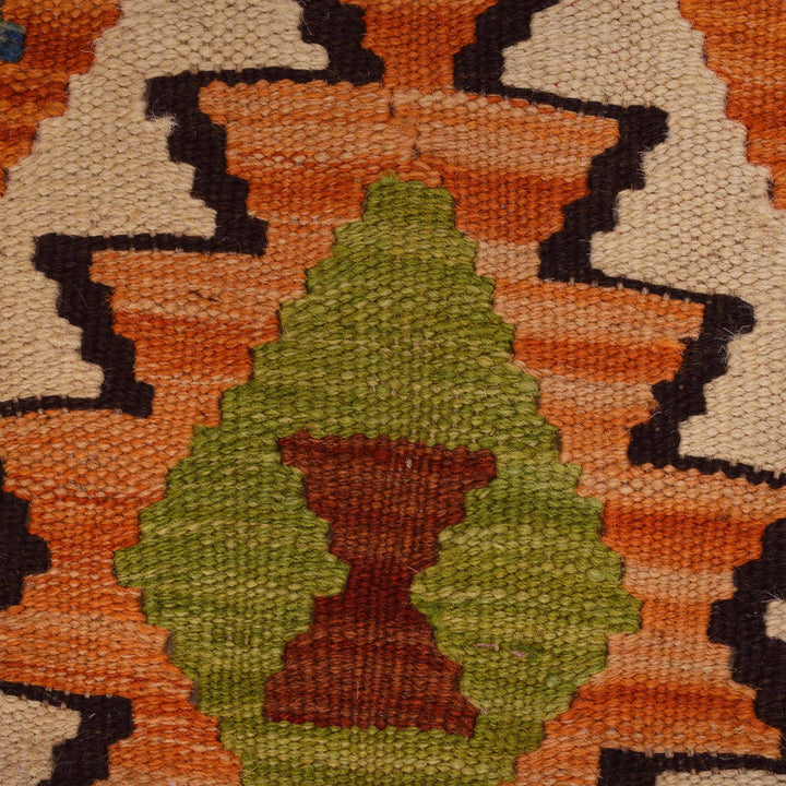 Afghan Vegetable Kilim Rug 2' 8" x 4' 2" Flat-Weave border