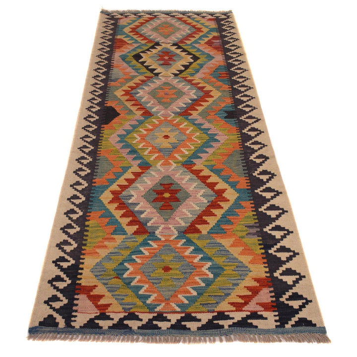 Hand Knotted Afghan Style Kilim Runner 2' 11" x 8' 0" - No. AL56771