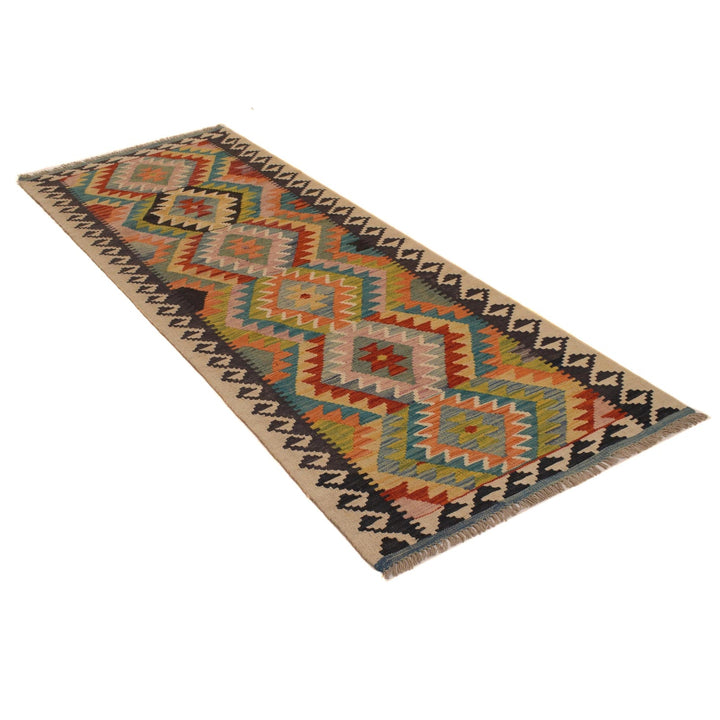 Hand Knotted Afghan Style Kilim Runner 2' 11" x 8' 0" - No. AL56771