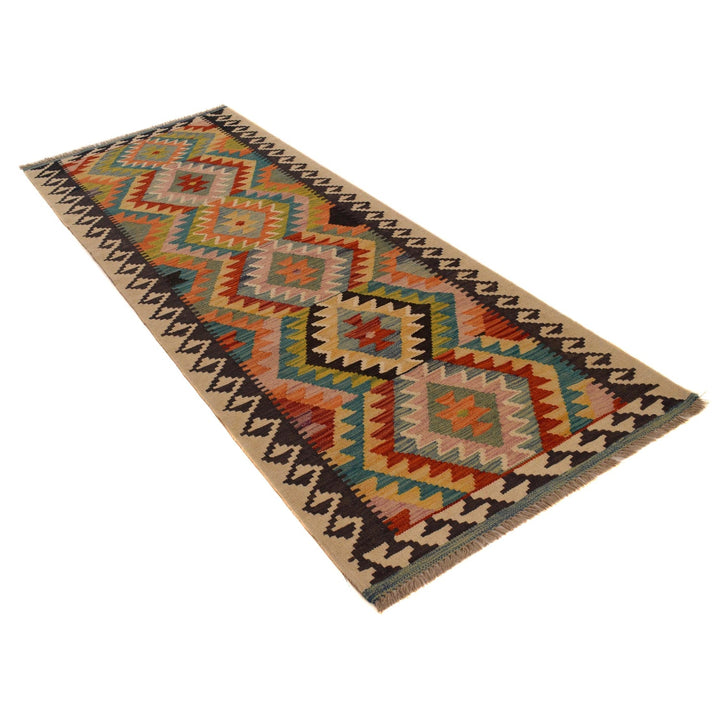 Hand Knotted Afghan Style Kilim Runner 2' 11" x 8' 0" - No. AL56771
